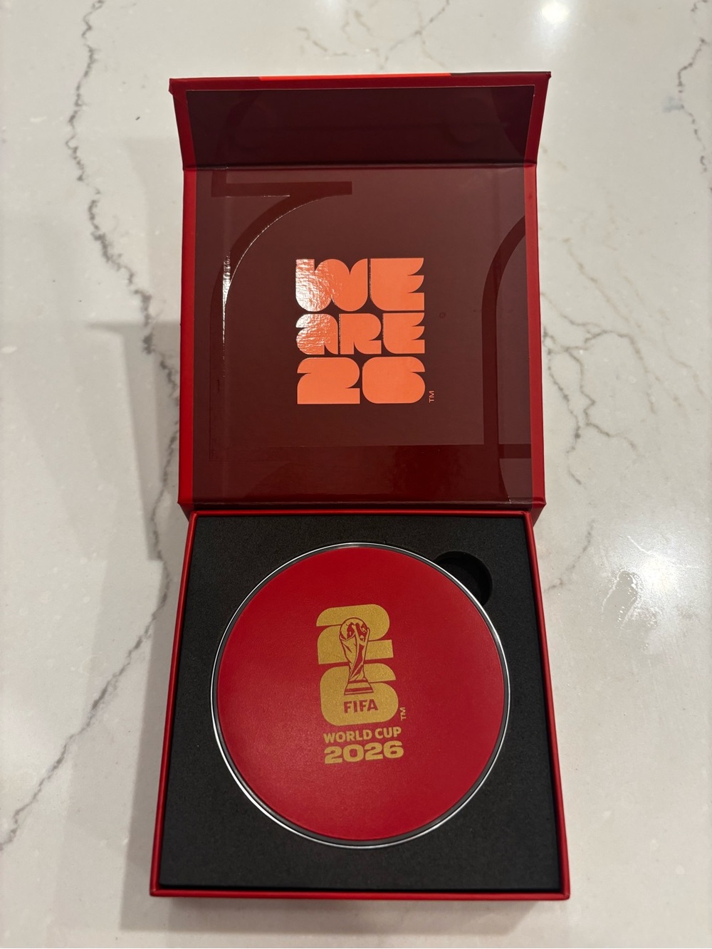 Red FIFA World Cup 2026 Wireless Charger - Official Emblem